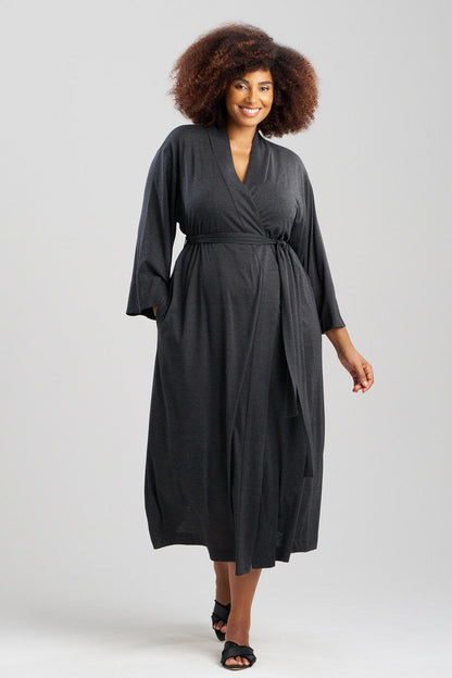 Buy Shangri-La TENCEL™ Robe in Anthracite Online Anthracite Natori
