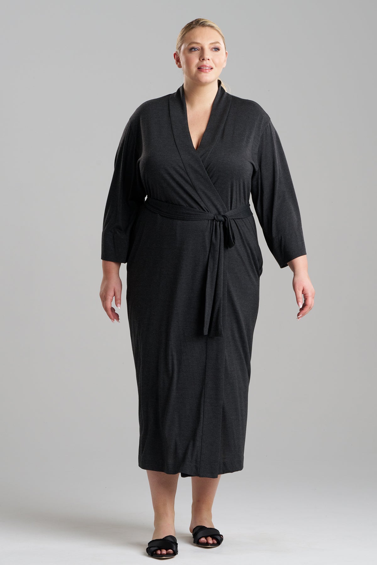 Buy Shangri-La TENCEL™ Robe in Anthracite Online Anthracite Natori