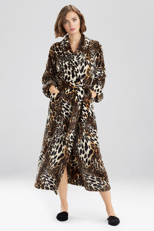 Buy Plush Leopard Robe in Chestnut Online Chestnut Natori