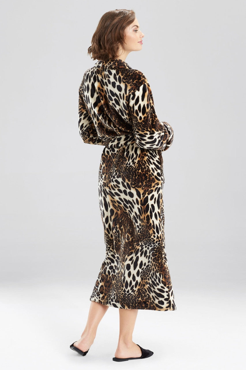 Buy Plush Leopard Robe in Chestnut Online Chestnut Natori