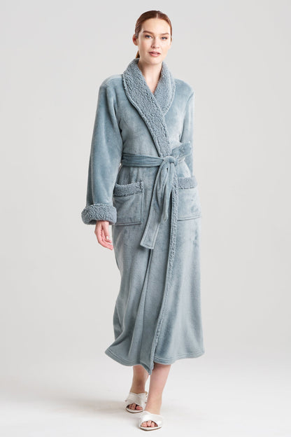Plush Sherpa Robe Spa Blue Natori