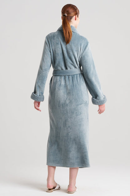 Plush Sherpa Robe Spa Blue Natori