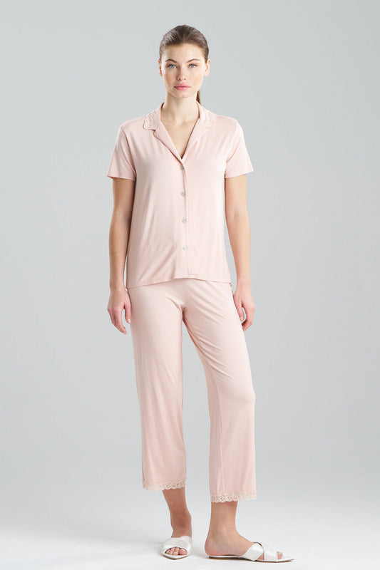 Buy Feathers Essentials Lenzing™ Ecovero™ Viscose Lace Applique Trim PJ in Cameo Rose Online Cameo Rose Natori