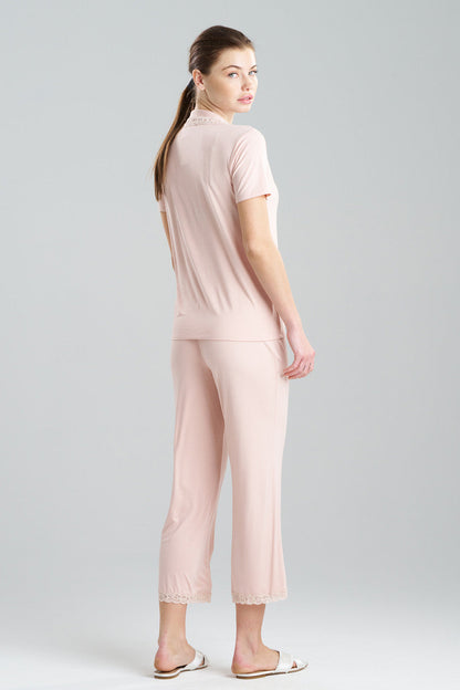 Buy Feathers Essentials Lenzing™ Ecovero™ Viscose Lace Applique Trim PJ in Cameo Rose Online Cameo Rose Natori