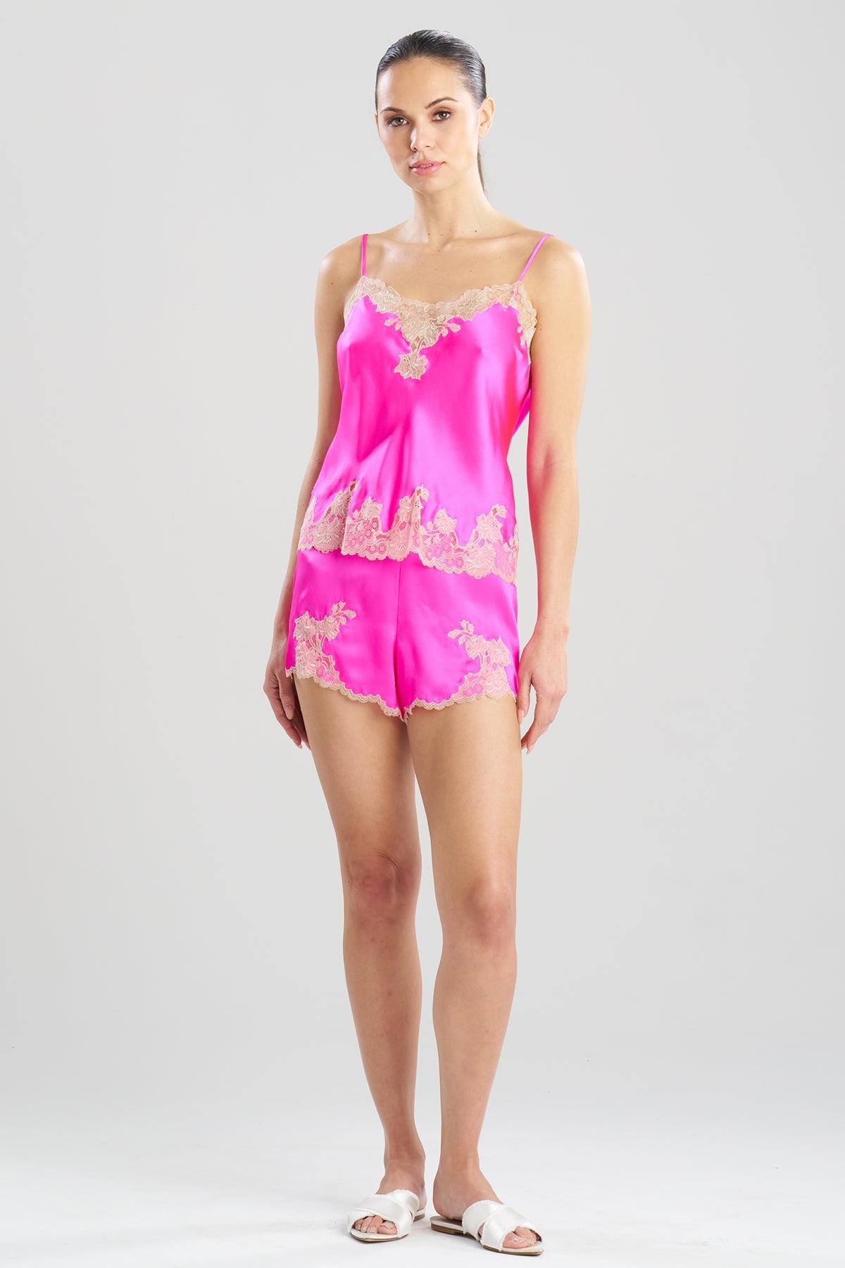 Lolita Lace Cami Shorts PJ Fiesta Pink/Nude Natori