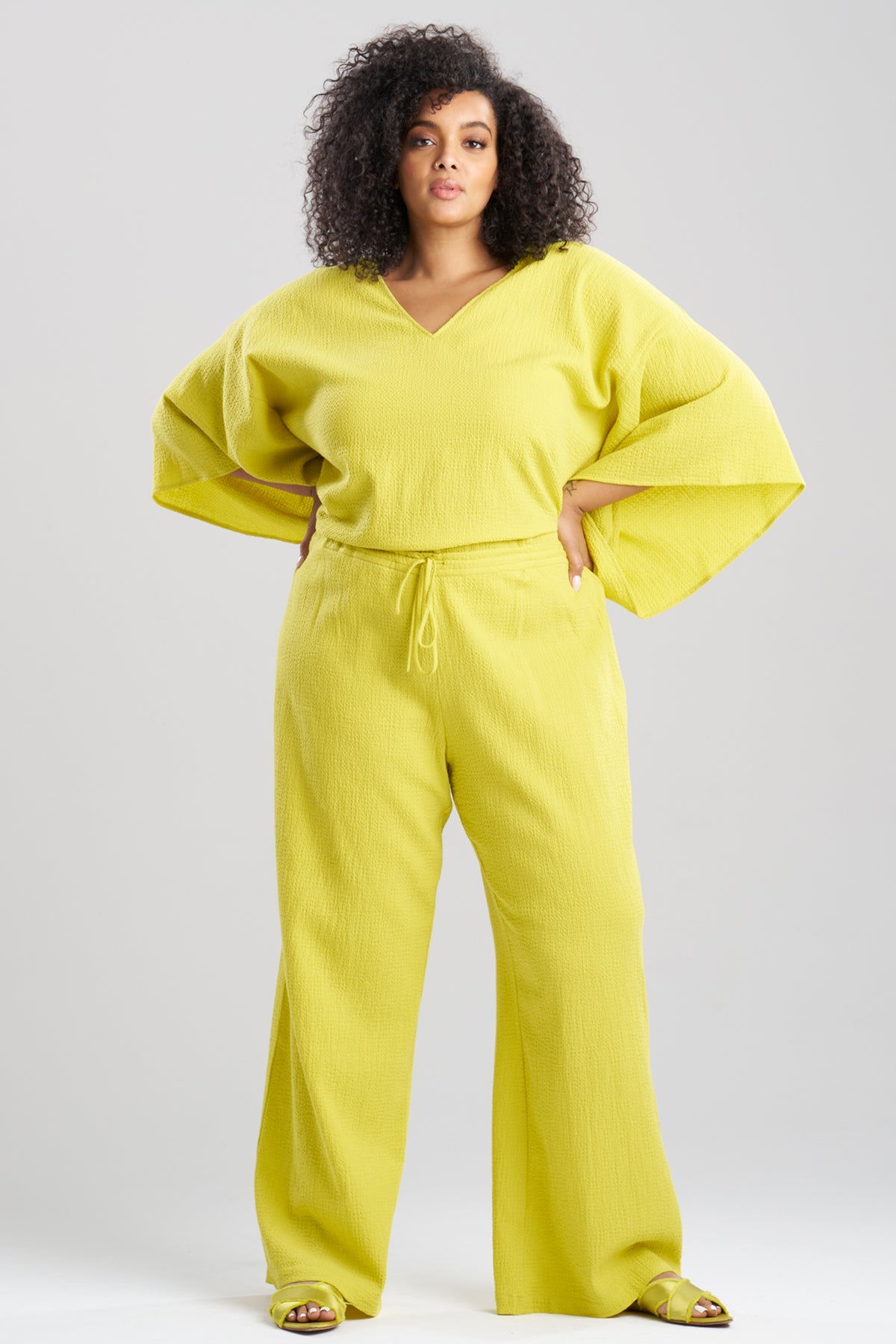 Onsen Cotton Pants Chartreuse Natori