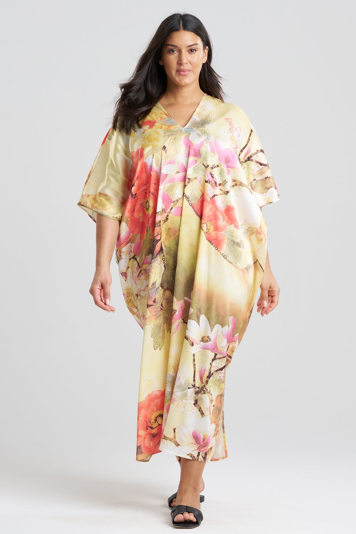 Floral Garden V-Neck Caftan Golden Hour Natori