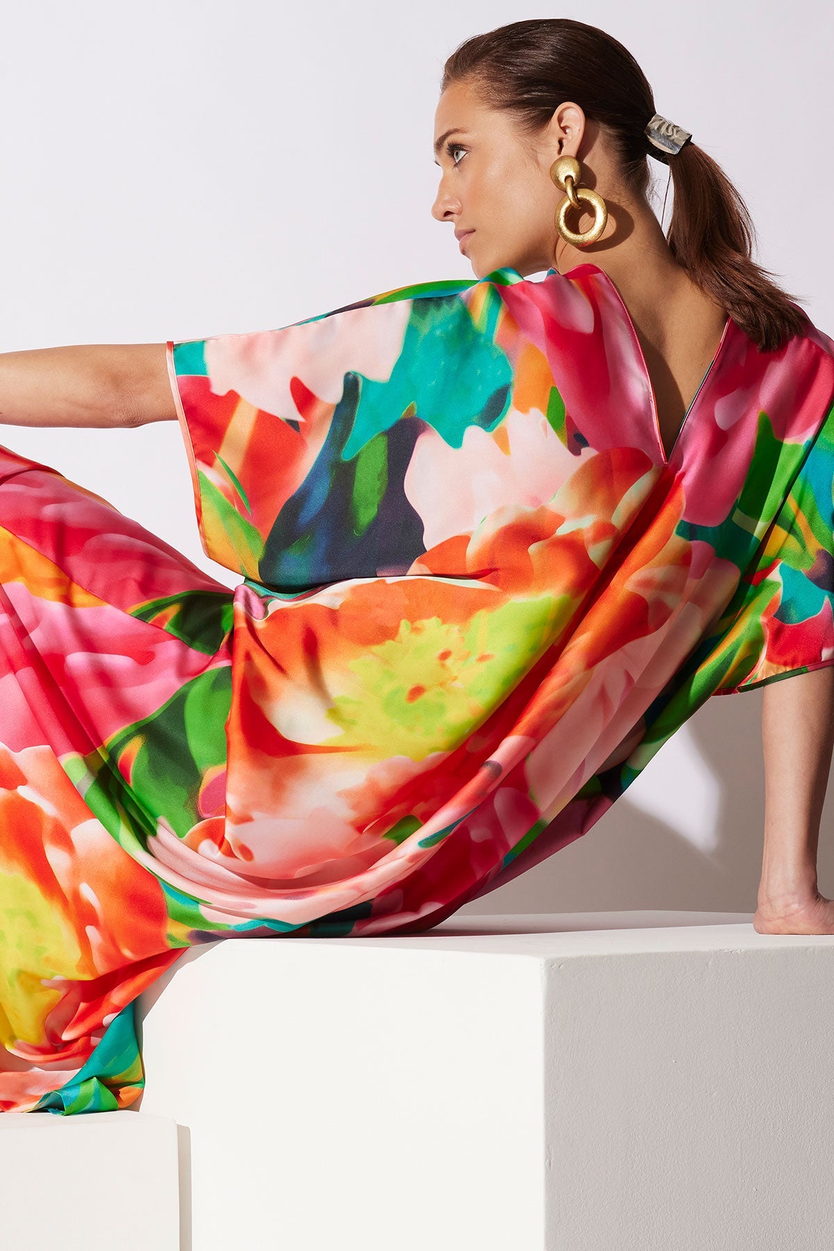 Garbo V-Neck Caftan Multi Natori