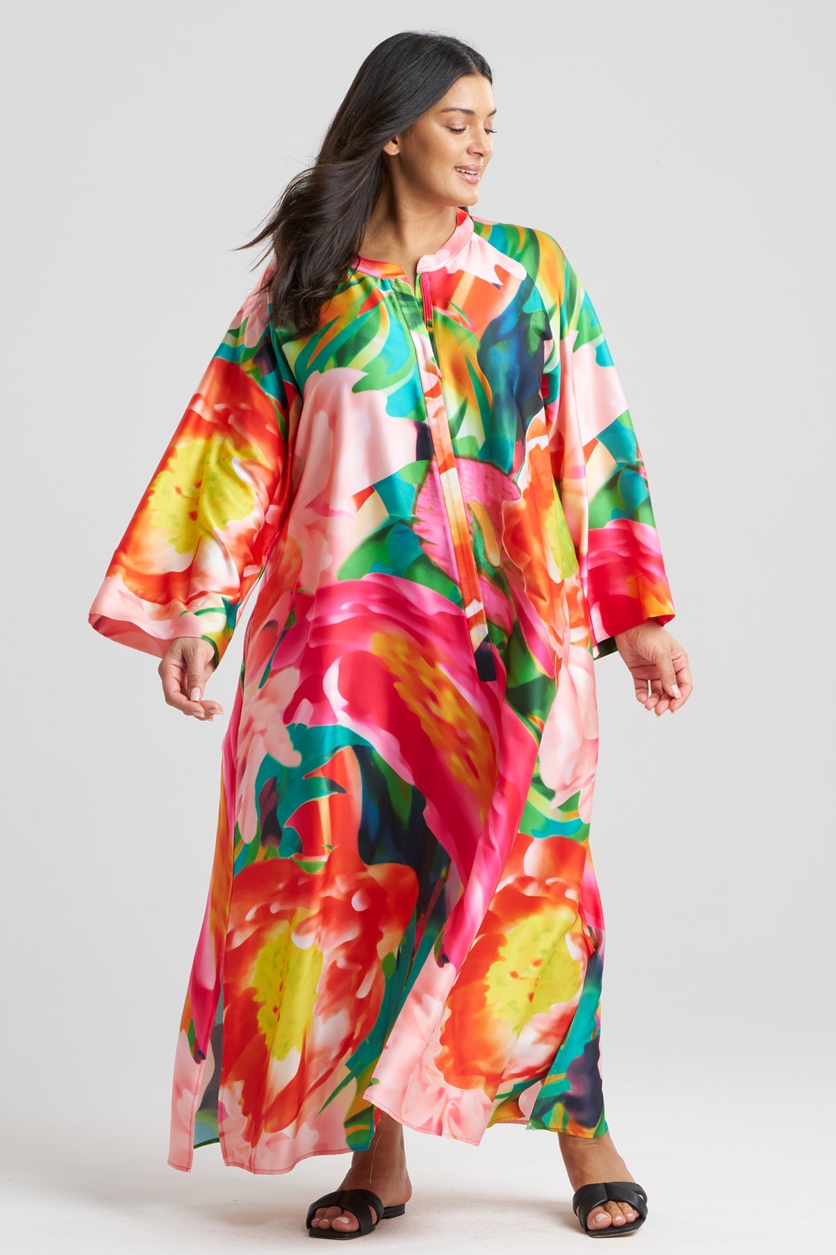 Garbo Zip Caftan Multi Natori