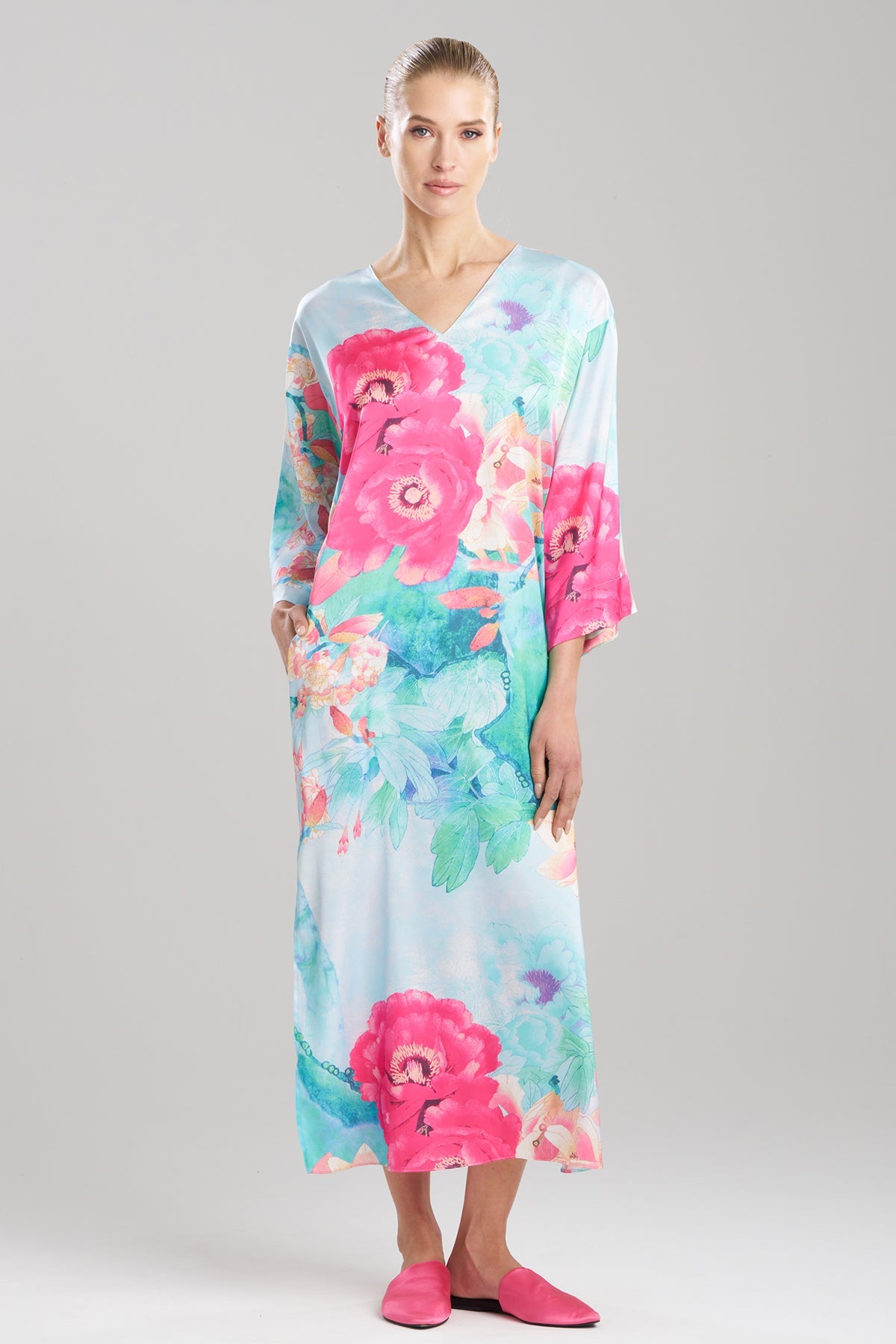 Floral Garden Caftan Blue Multi Natori