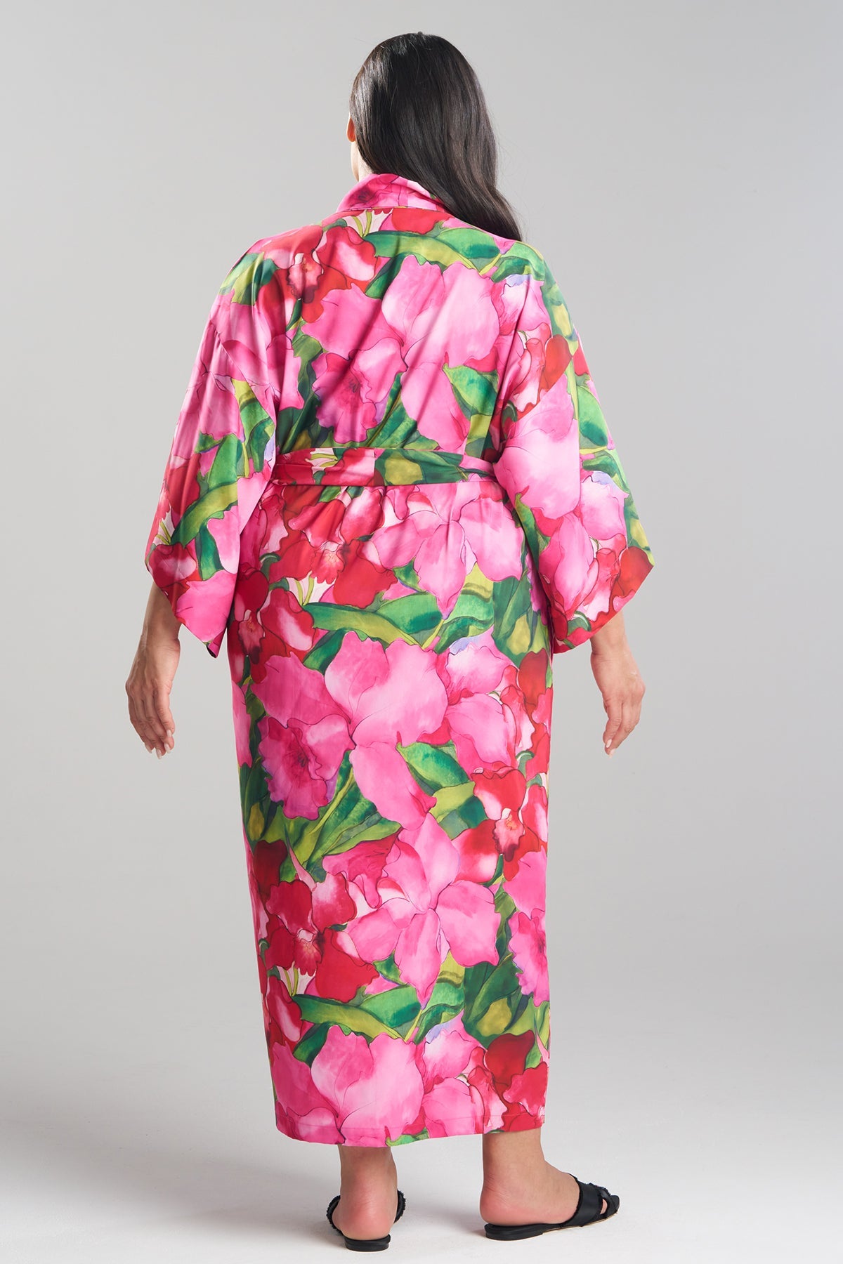 Isla Printed Satin Robe Pink Natori