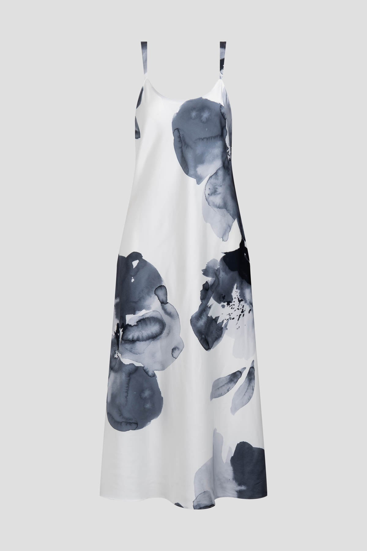 Aurelia Printed Satin Slip Dress Warm White Natori