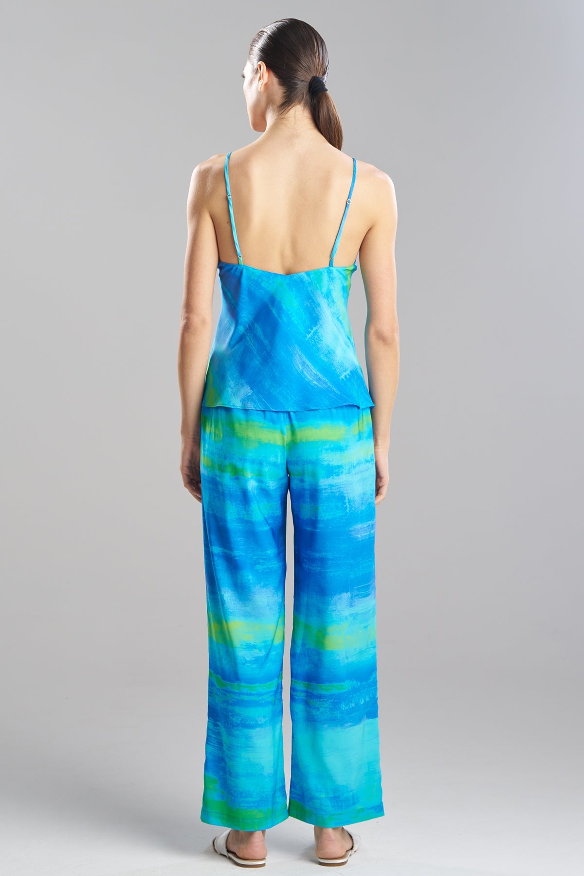 Aurora Printed Satin PJ Azure Natori