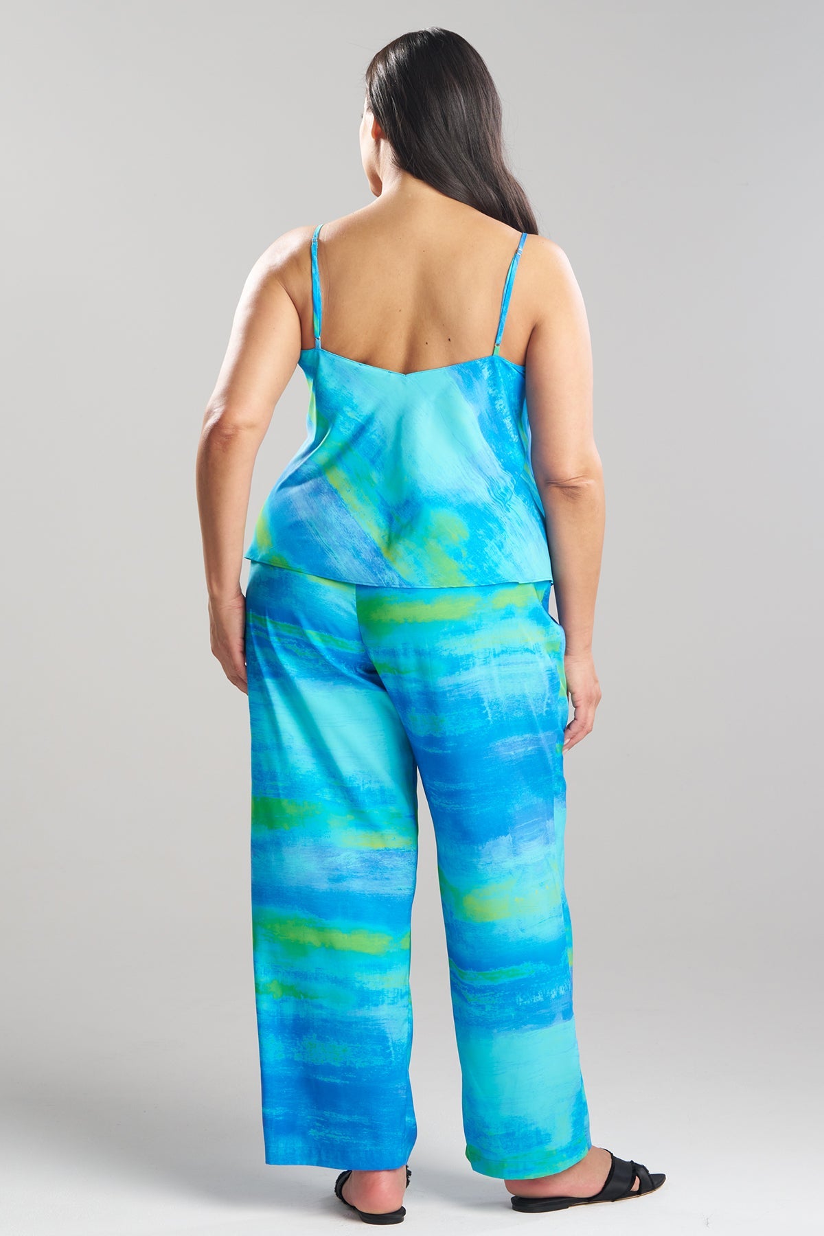 Aurora Printed Satin PJ Azure Natori