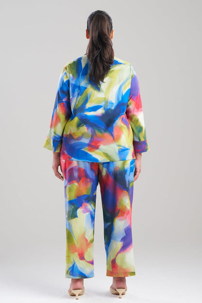 Kumo Printed Stretch Satin Notch PJ Set Kumo Multi Natori