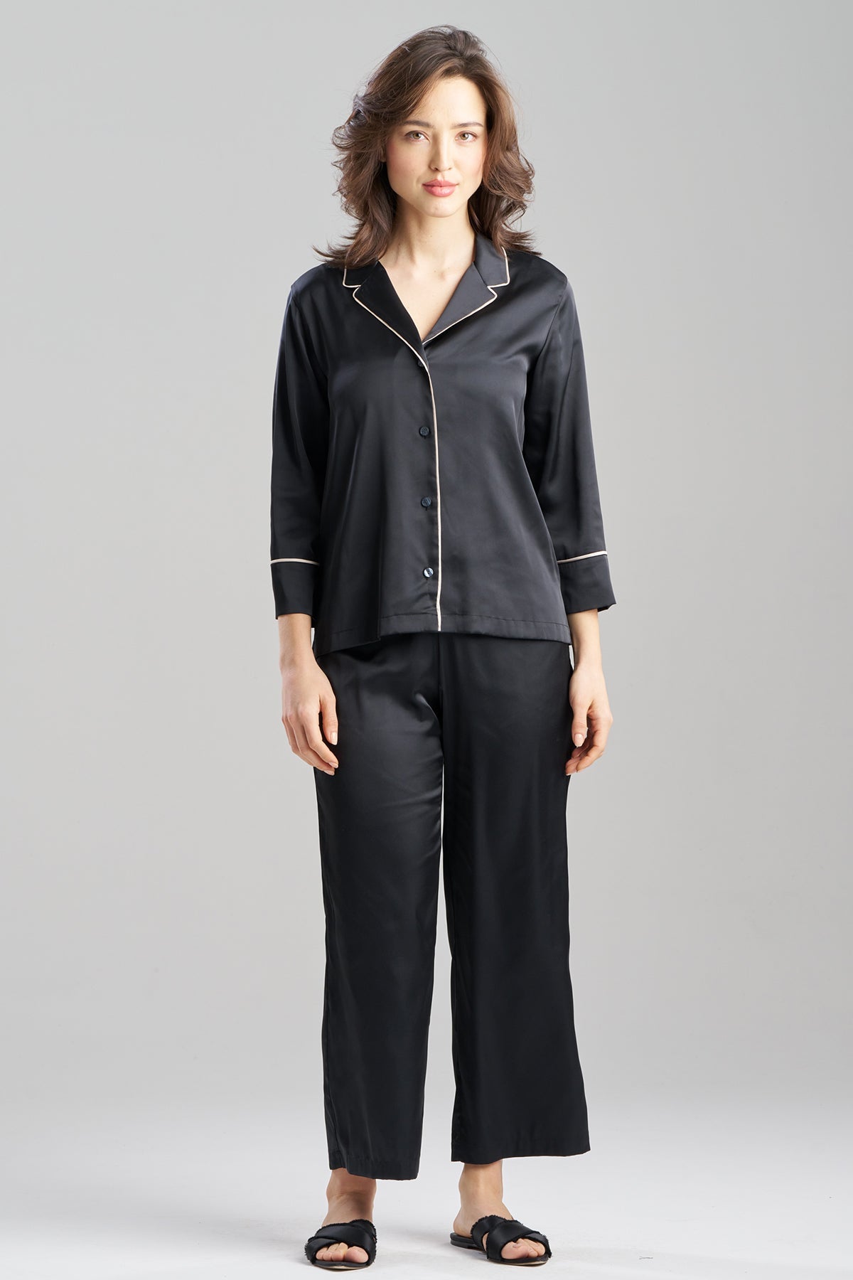 Satin Essentials Notch PJ Set Black Natori