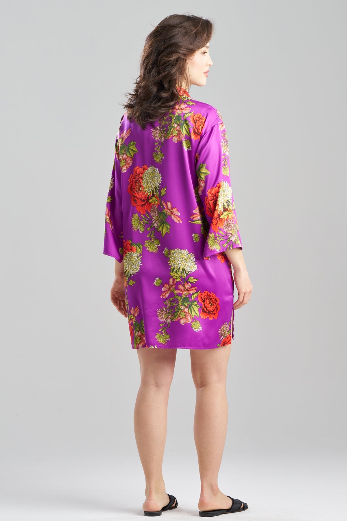 Crysanthe Printed Satin Sleepshirt Crysanthe Orchid Natori