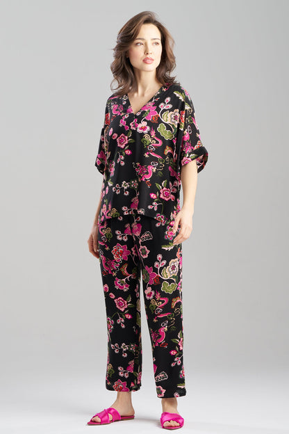 Fleur Dragon Printed Challis PJ Set Fleur Dragon Black Natori
