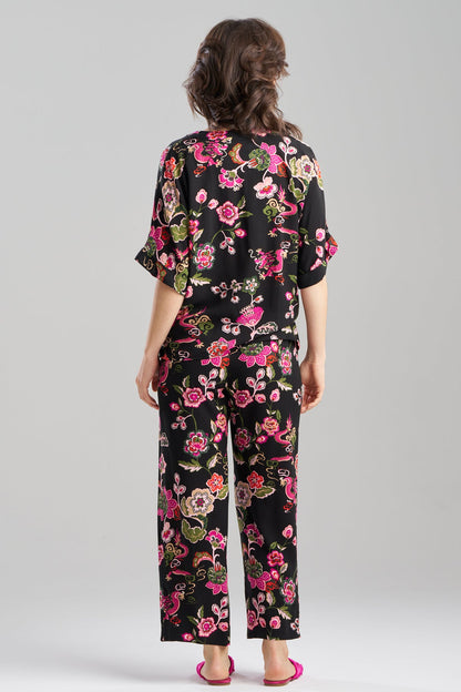 Fleur Dragon Printed Challis PJ Set Fleur Dragon Black Natori