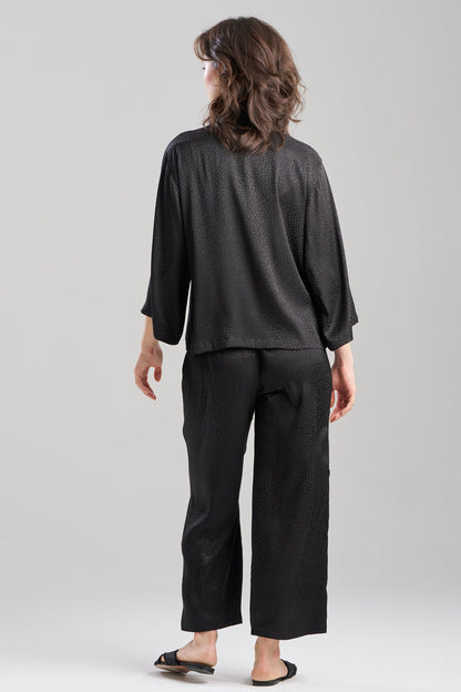 Wilderness Satin Jacquard Button Down PJ Set Wilderness Black Natori