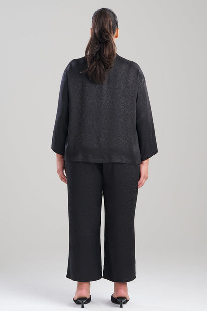 Wilderness Satin Jacquard Button Down PJ Set Wilderness Black Natori