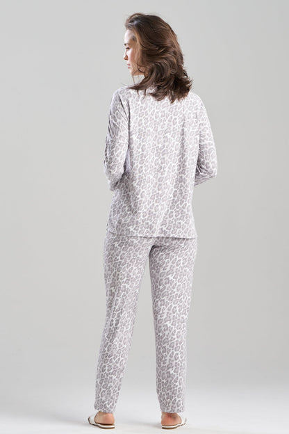 Wild Instinct Printed Brushed Knit PJ Set Wild Instinct Dove Grey Natori