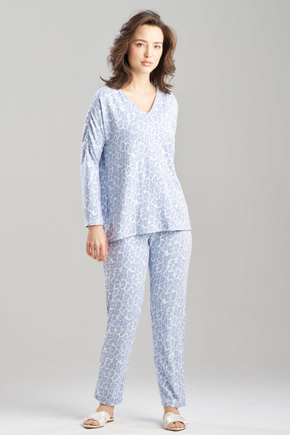 Wild Instinct Printed Brushed Knit PJ Set Wild Instinct Angel Blue Natori