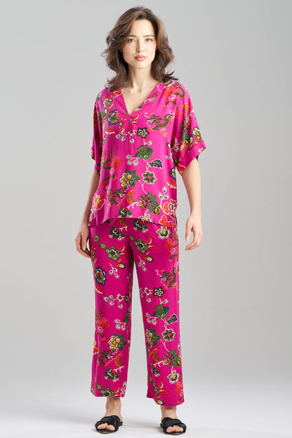 Fleur Dragon Printed Challis PJ Set Fleur Dragon Pink Natori