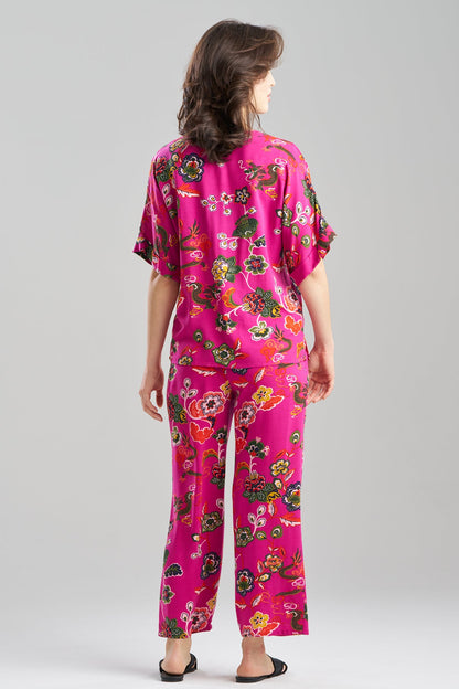 Fleur Dragon Printed Challis PJ Set Fleur Dragon Pink Natori