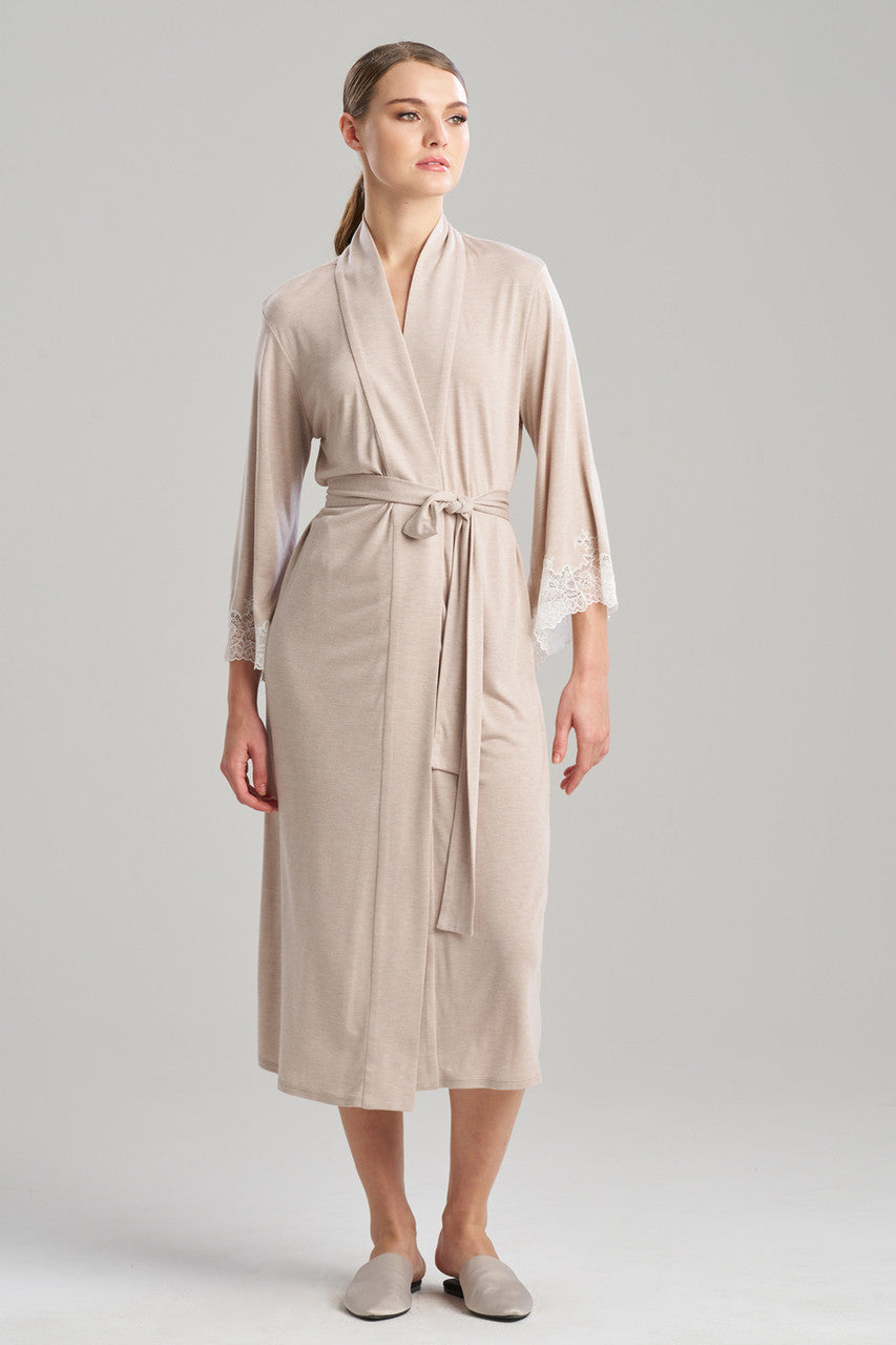 Buy Luxe Shangri-la TENCEL™ Robe in Heather Cashmere/Ivory Online Heather Cashmere/Ivory Natori