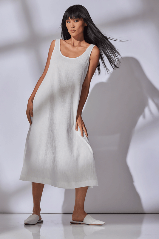 Buy Onsen Cotton Tank Slip Dress in White Online White Natori