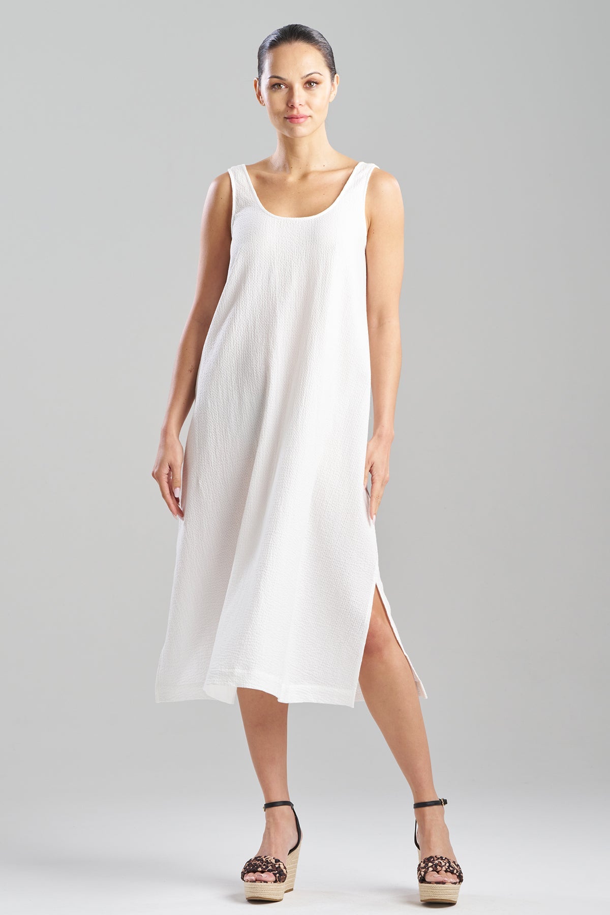 Buy Onsen Cotton Tank Slip Dress in White Online White Natori