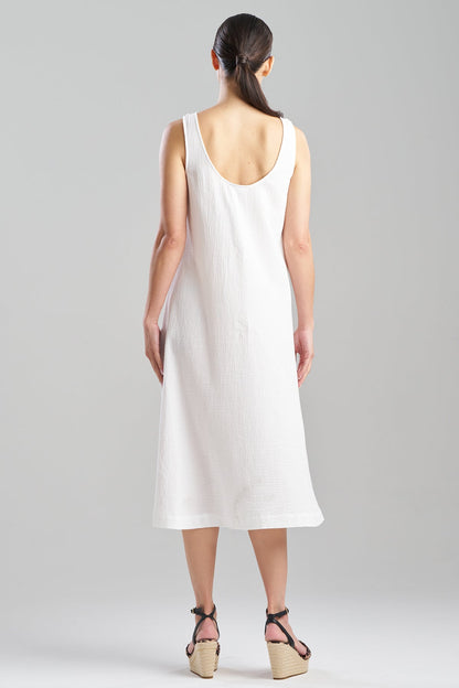 Buy Onsen Cotton Tank Slip Dress in White Online White Natori