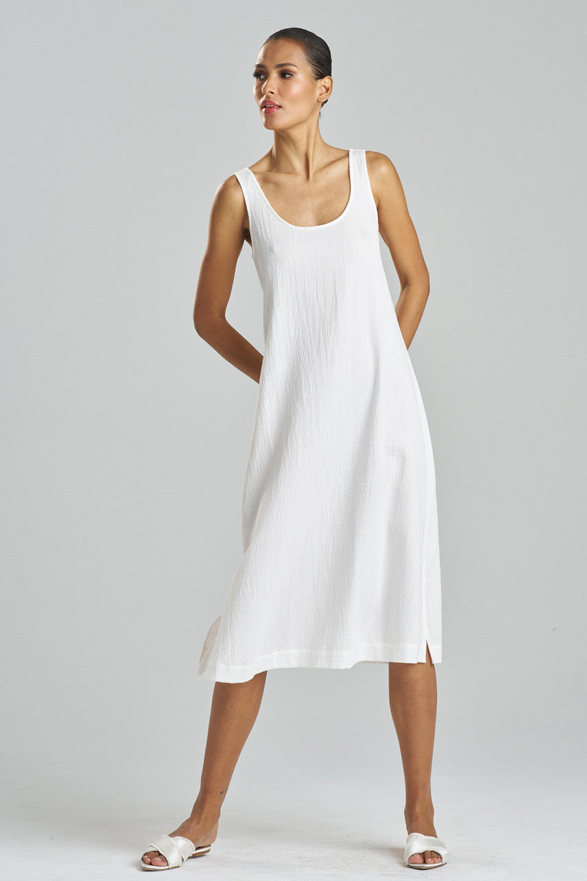 Buy Onsen Cotton Tank Slip Dress in White Online White Natori