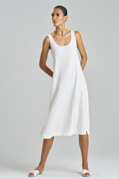 Buy Onsen Cotton Tank Slip Dress in White Online White Natori