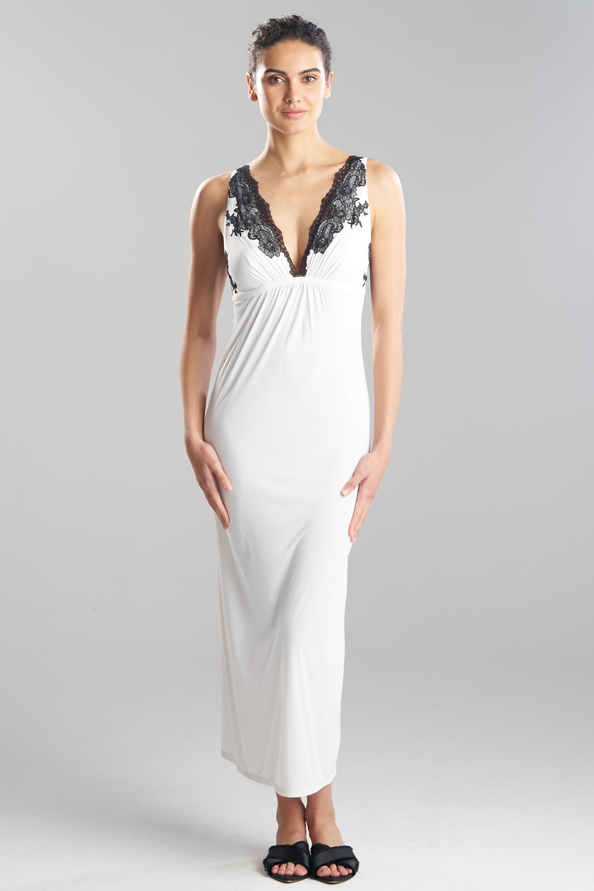 Buy Enchant Lace Applique Gown in Ivory/Black Online Ivory/Black Natori