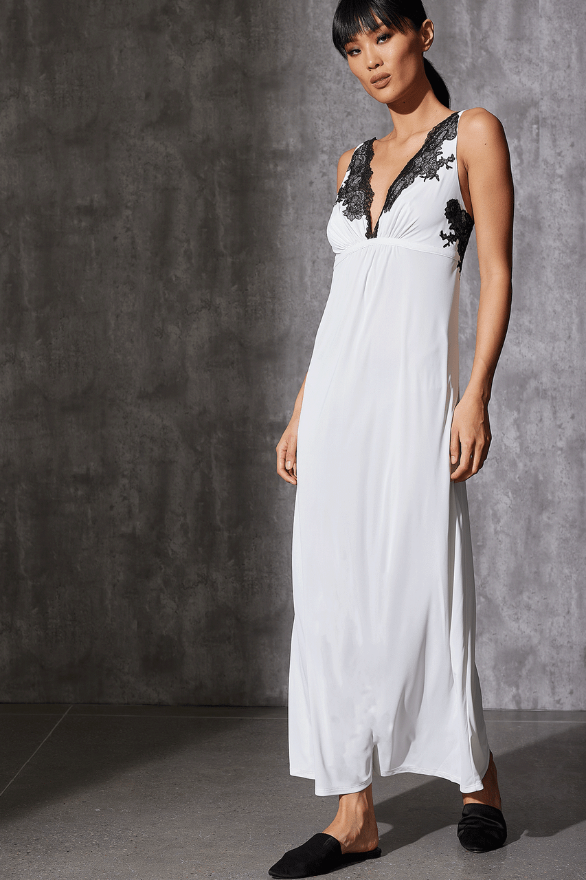 Buy Enchant Lace Applique Gown in Ivory/Black Online Ivory/Black Natori