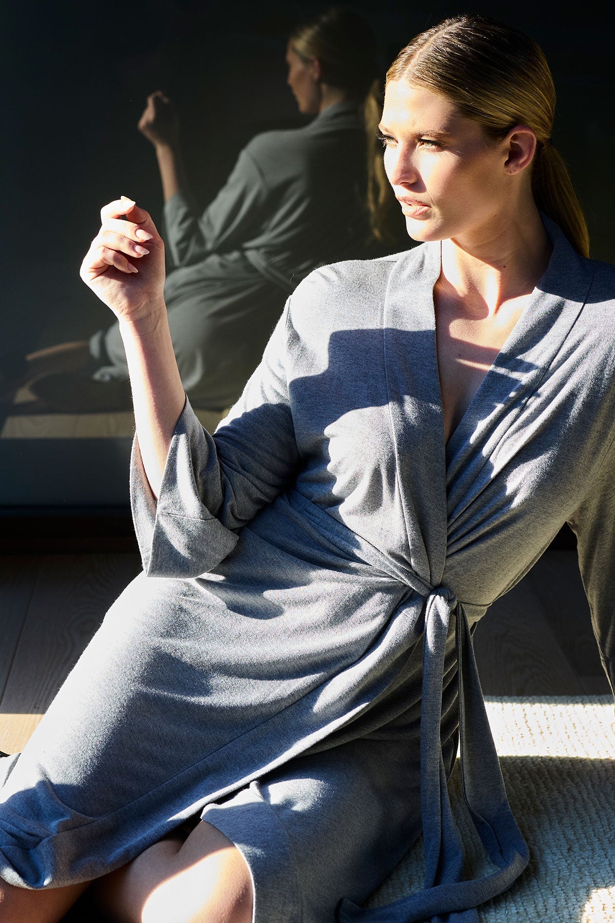 Buy Shangri-La TENCEL™ Robe in Heather Gray Online Heather Grey Natori
