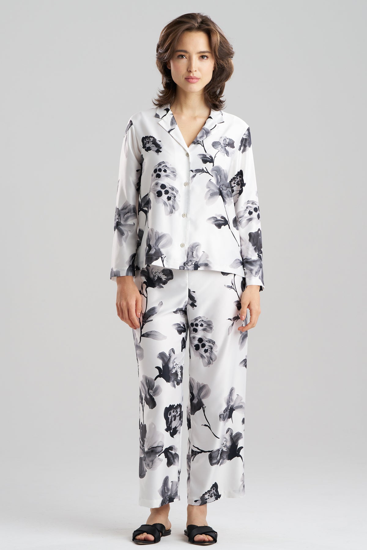 Aurelia Charmeuse Notch PJ Set Warm White Natori