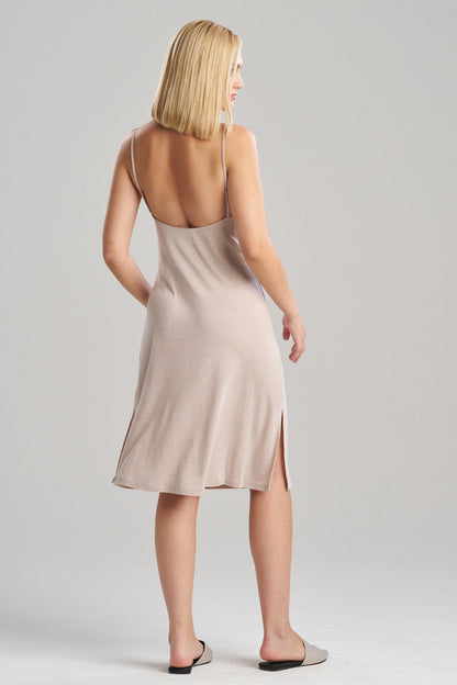 Buy Luxe Shangri-La TENCEL™ Chemise in Heather Cashmere/Ivory Online Heather Cashmere/Ivory Natori