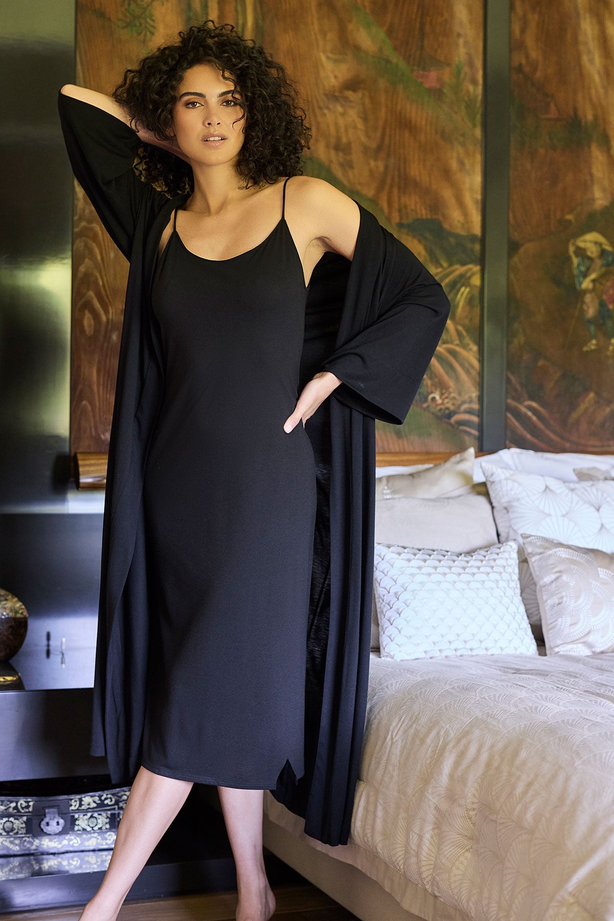 Buy Shangri-La TENCEL™ Robe in Black Online Black Natori