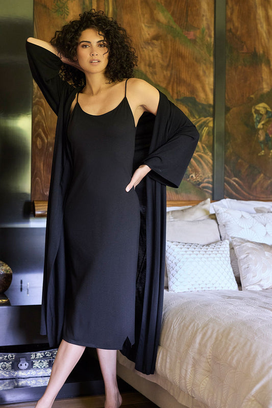Buy Shangri-La TENCEL™ Robe in Black Online Black Natori
