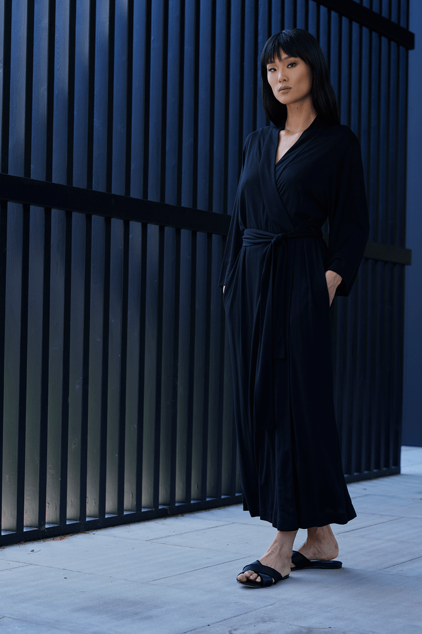 Buy Shangri-La TENCEL™ Robe in Black Online Black Natori