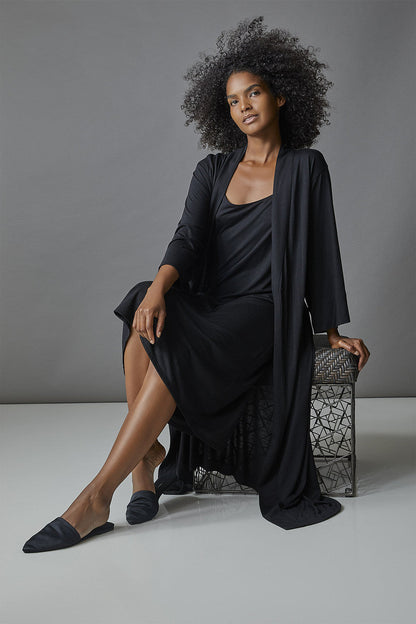 Buy Shangri-La TENCEL™ Robe in Black Online Black Natori
