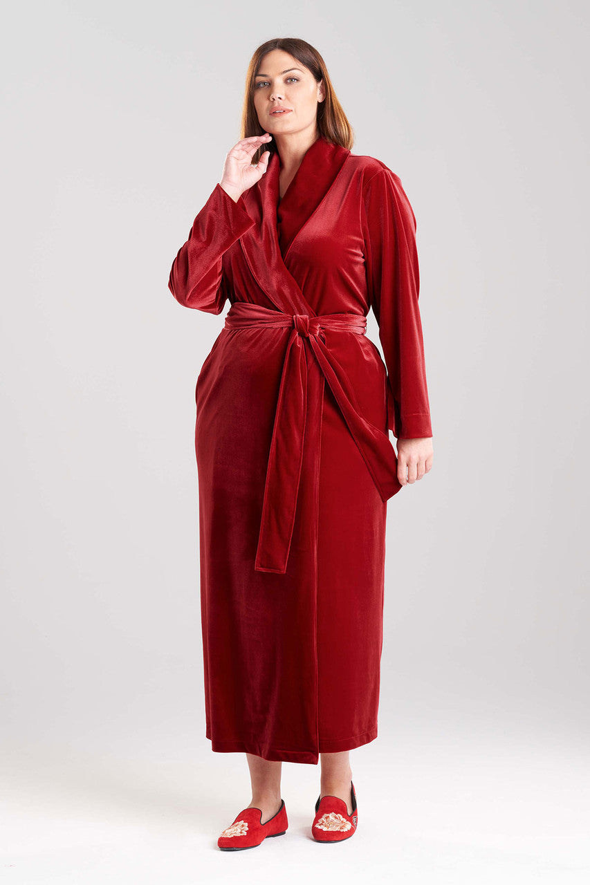Buy Natalie Velvet Robe in Brocade Red Online Brocade Red Natori