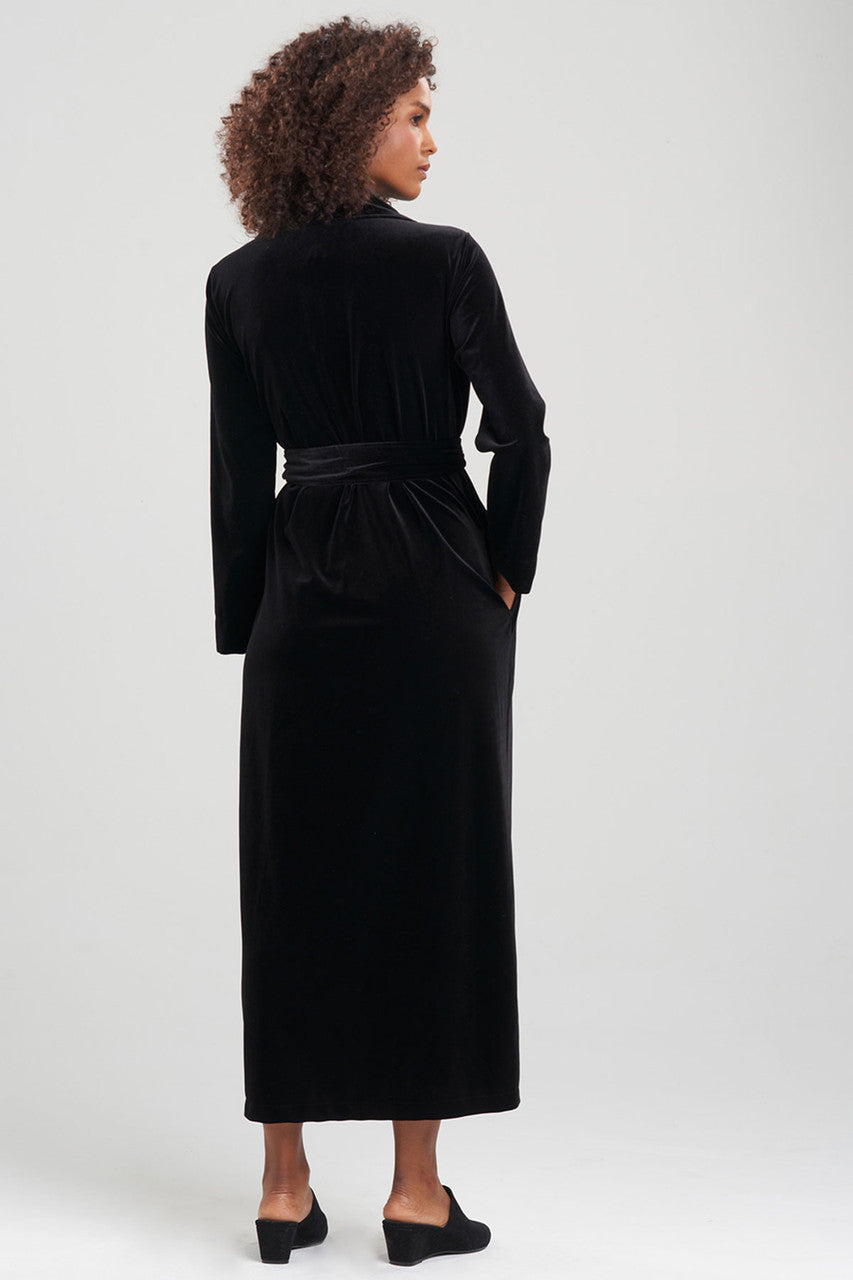 Buy Natalie Velvet Robe in Black Online Black Natori