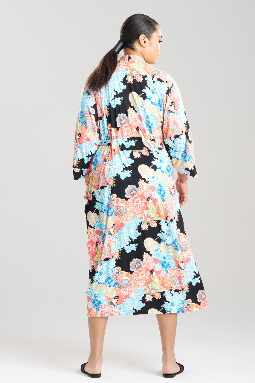 Buy Geisha Garden Knit Robe in Black Multi Online Black Multi Natori