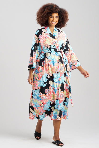 Buy Geisha Garden Knit Robe in Black Multi Online Black Multi Natori