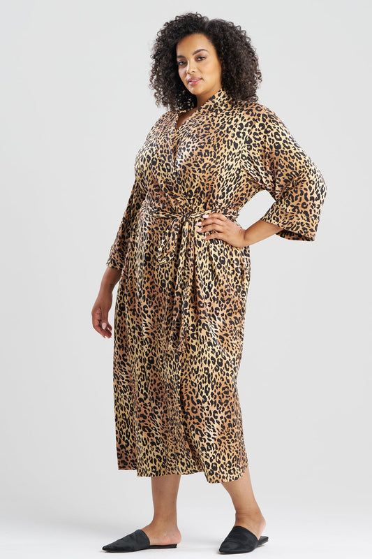 Exotic Animal Cozy Knit Robe Natural Natori