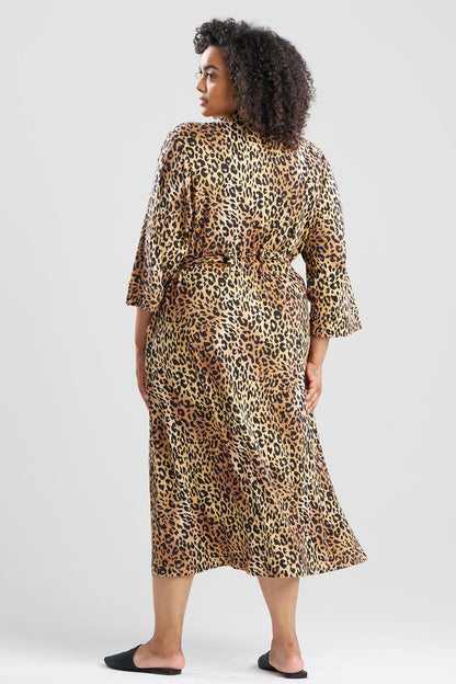 Exotic Animal Cozy Knit Robe Natural Natori